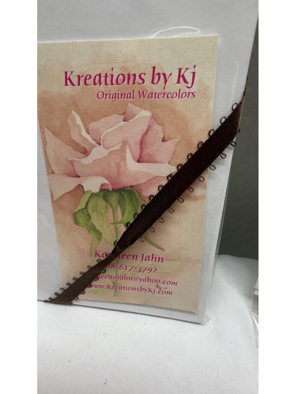 Lot of 2 Handmade Watercolor Greeting Cards Shirley Lynn & Kreations by Kj E-4 - Picture 4 of 10